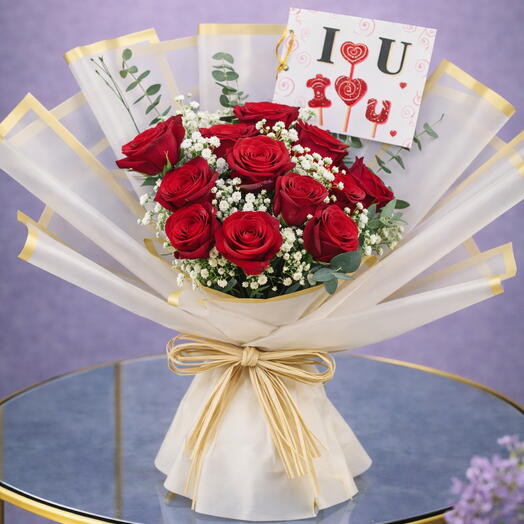 I Love You Rose Bouquet- 11 Roses