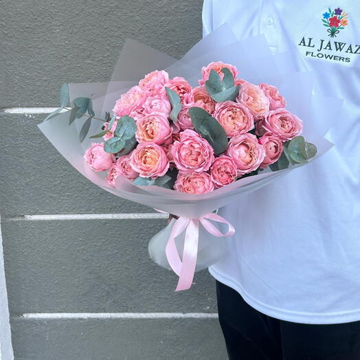 Peony Rose Julietta Pink Spray Bouquet - 5 Stems