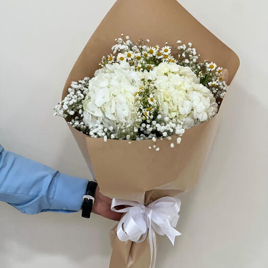 White Hydrangea Elegant Bouquet