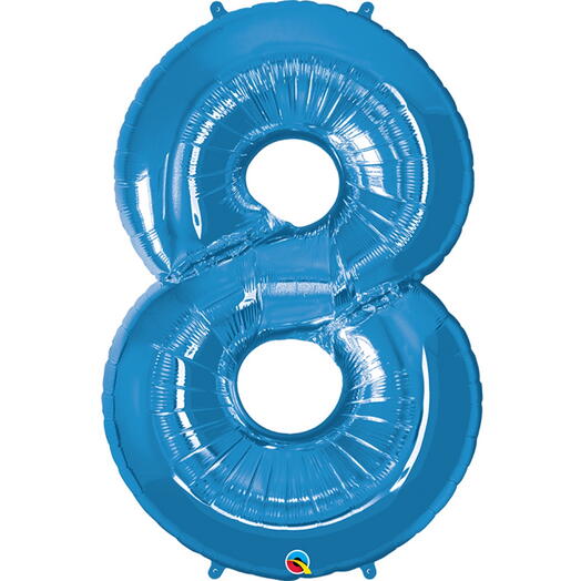 Blue Number Eight Helium Balloon-5342