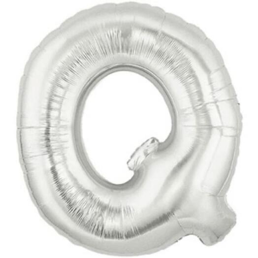 Серебристый фольгированный шар-буква Q