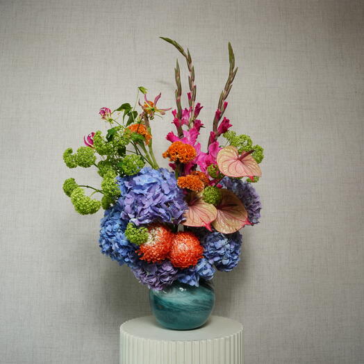 Тропический сад в аква-стеклянной вазе 7165