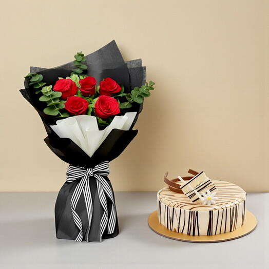 Red Roses and Marble Cake