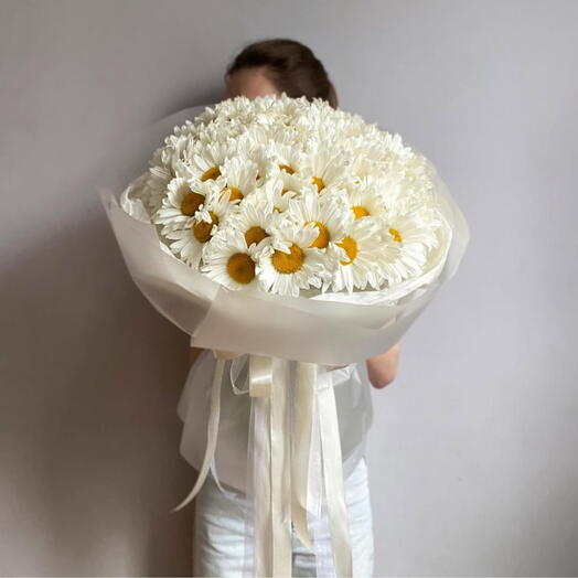 Fortune – Букет из 101 белой ромашки – Подарок на годовщину рождения для неё