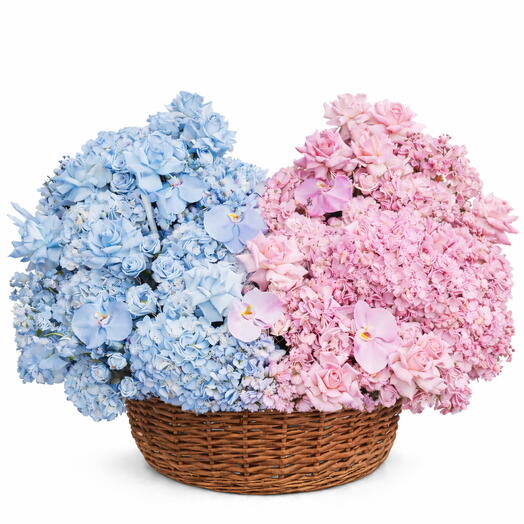Gender Reveal Flower Basket