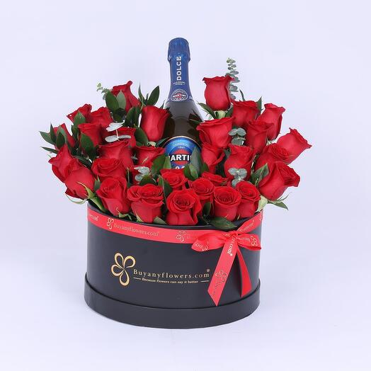 Party 31 Roses and Martini Arrangement