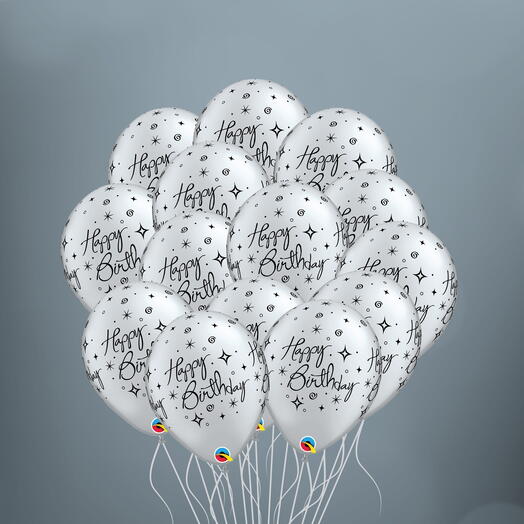 15 Silver Sparkle Balloons-1571