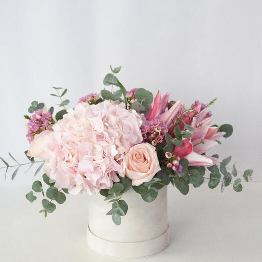 Mother s Day Pink and Posh Pink Hydrangea with Pink Lilies in a box