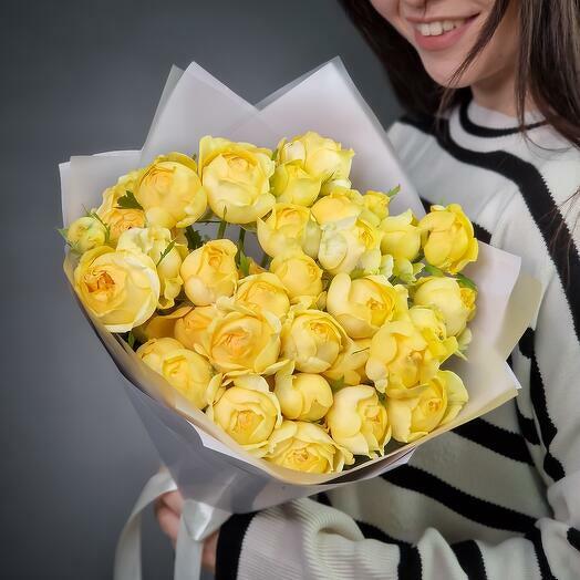 Bouquet de roses spray pivoine citron Silva Sunny 2018