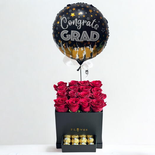 Red Rose Graduation Box