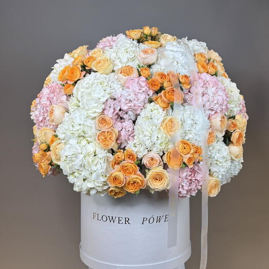 La Vie en Rose: WOW Size Box with Hydrangeas and Roses