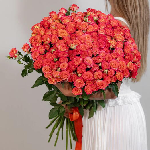 Orange Spray Roses Bouquet 51
