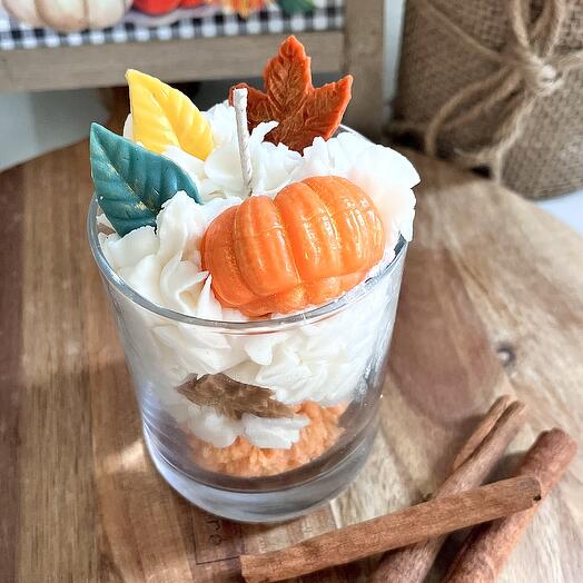 Осенняя тыквенная свеча - осенний декор 🎃🍂