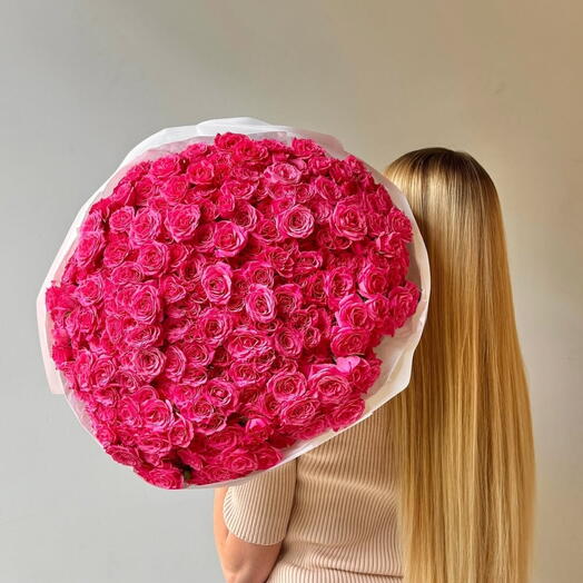 Flirty - hot pink rose bouquet