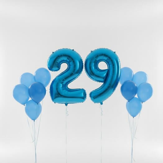 Набор шаров «С Днём Рождения», синий номер двадцать девять – 40 дюймов