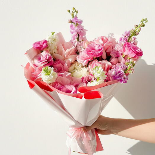 Волжская симфония - элегантный ансамбль белых и розовых цветов