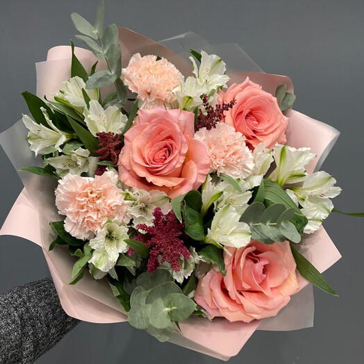 Belle Rose and Alstromeria Bouquet