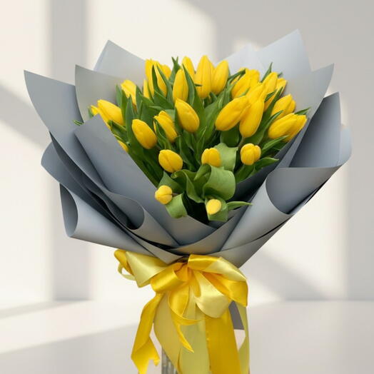 Жёлтые Тюльпаны Лучистый Весенний Букет