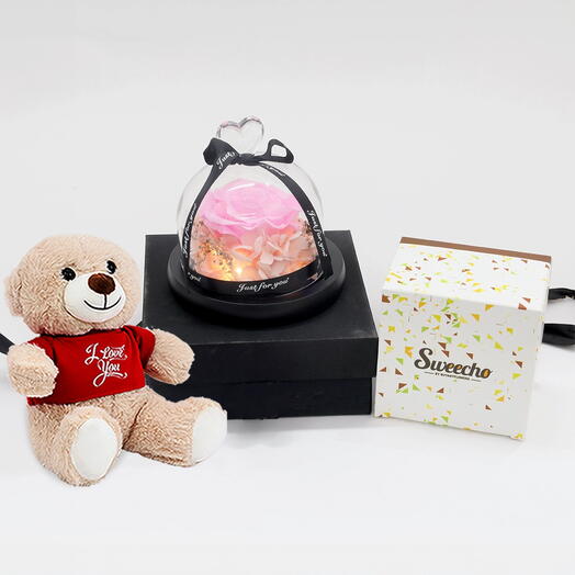 Дизайнерское трио розовых стабилизированных роз