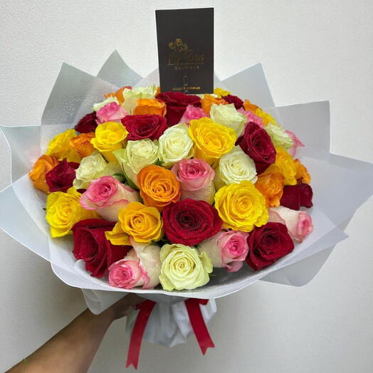 50 Mixed Color Roses Bouquet