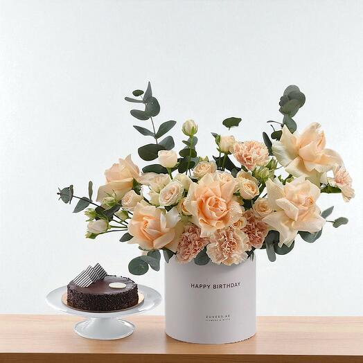 Торт-комбо «Цветущий персик» на день рождения