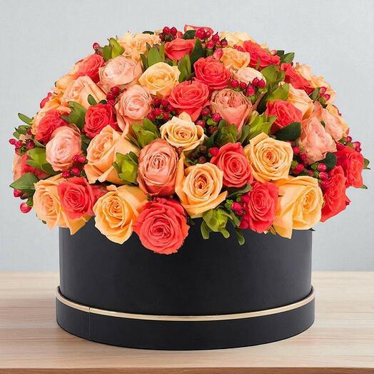 MIX ORANG ROSES IN BOX