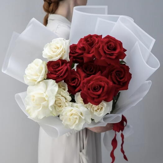 15 Bouquet Duo Rouge et Blanc
