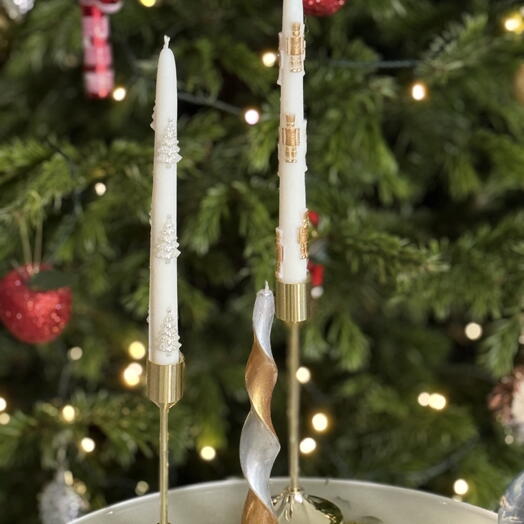 Set of festive candles