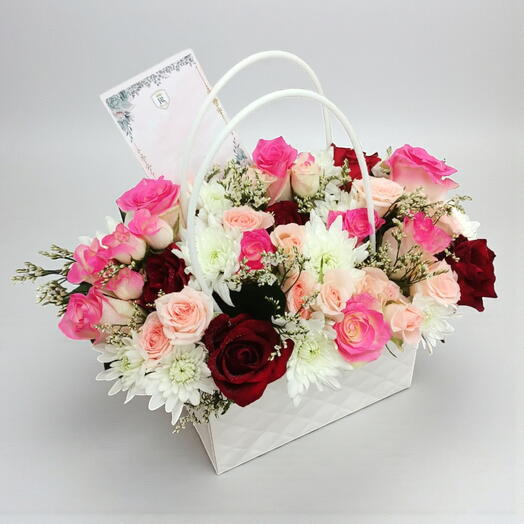 Садовая сумка-тоут в пудрово-пастельных тонах