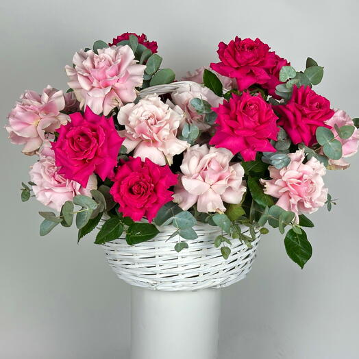 51 роскошная корзина классических роз розового или нежно-розового цвета для годовщины или Дня святого Валентина