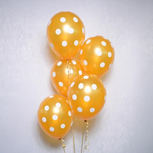 5 Ballons dorés à pois-5722