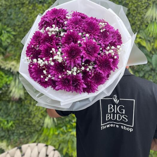 9 стеблей хризантемы