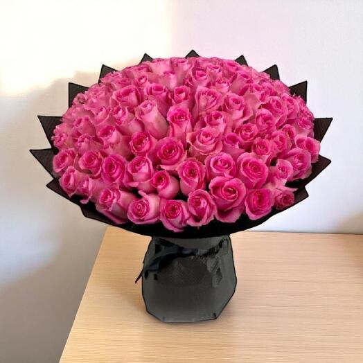 Luxury Pink Roses Bouquet | 85-100 Premium Pink Roses