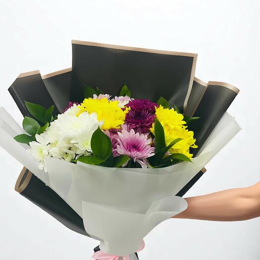 Ramo de crisantemos multicolor