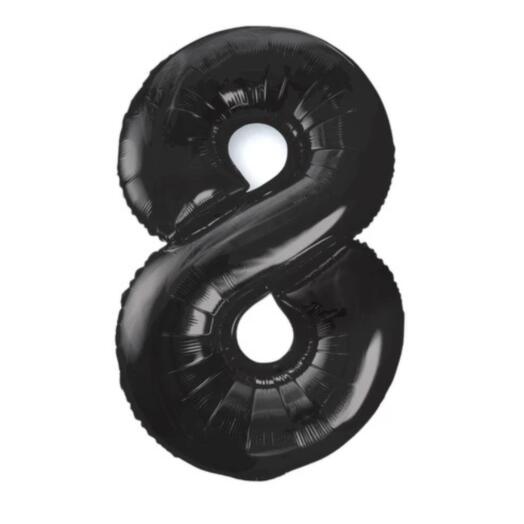 Giant Black Number 8 Balloon