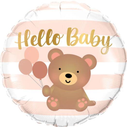 Hello Baby Bear Single Foil Balloon