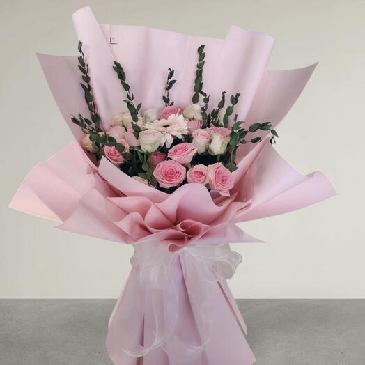 Birthday Pink Dreamy Bouquet Pink Rose Pink Daisy