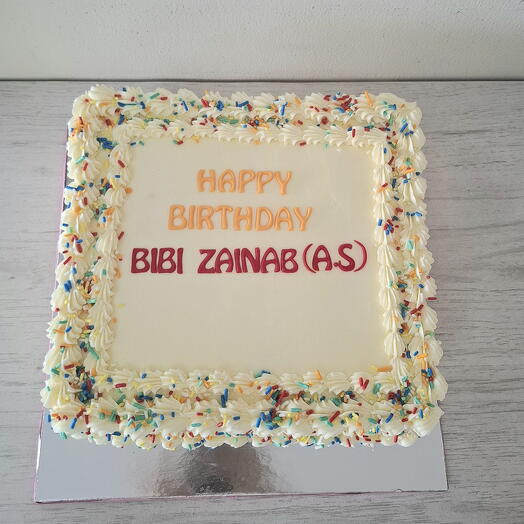 Sprinkles birthday cake, square sheet cake