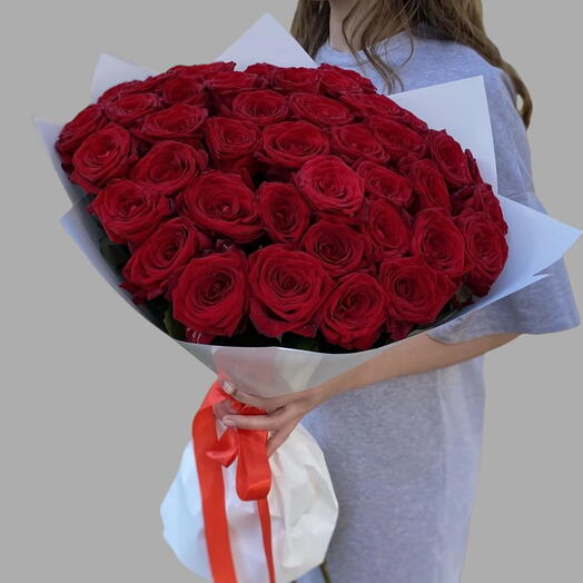41 Premium Red Roses Luxury Bouquet Gift For Girlfriend, Anniversary