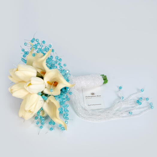 Элегантный Белый   Голубой Свадебный 3