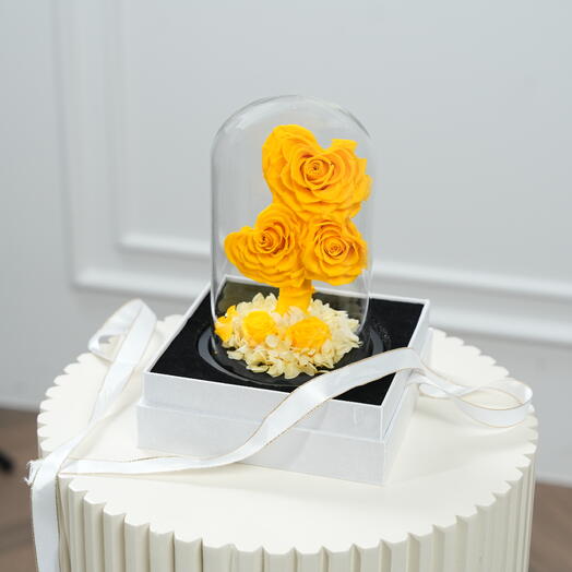 Fellora Premium Yellow Infinity Roses  7534