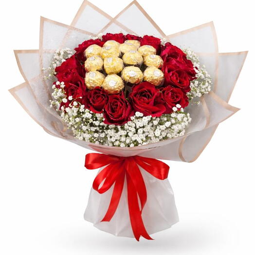 Golden Love Rose   Ferrero chocolate Bouquet