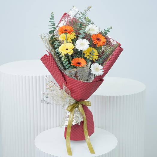 Glow 9 Gerberas Bouquet