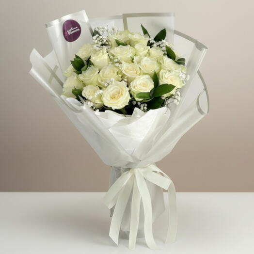 20 White Roses Bouquet