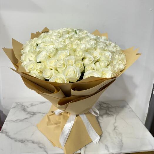 51 White Roses Bouquets - 3880
