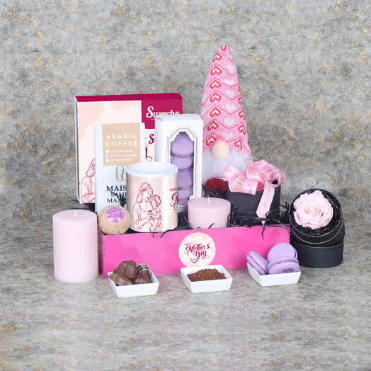 Розовый подарочный поднос ко Дню матери