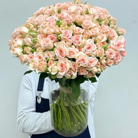 Peach Spray Rose Vase 1186