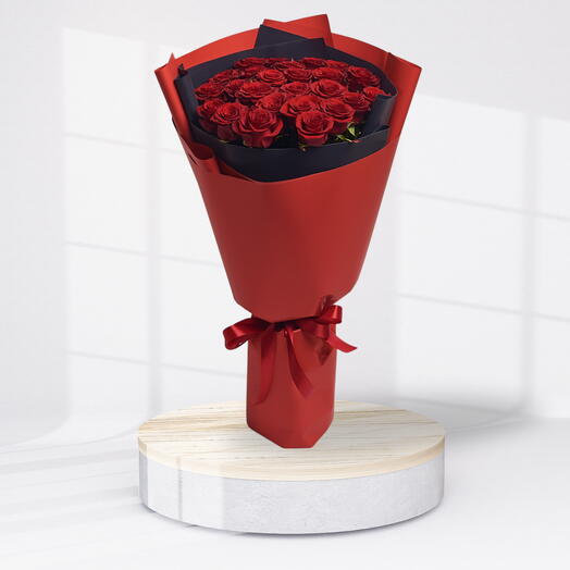 Valnetine Red flower bouquet ( 25 Roses )