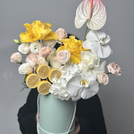Caja de flores Lemon Frost