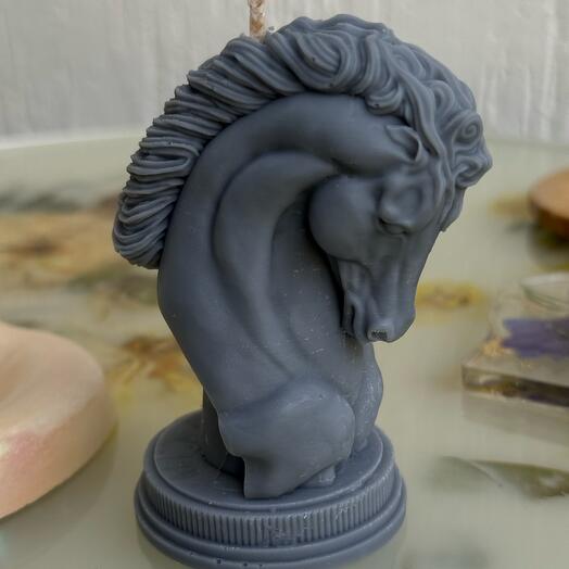 Grey interior candle horse